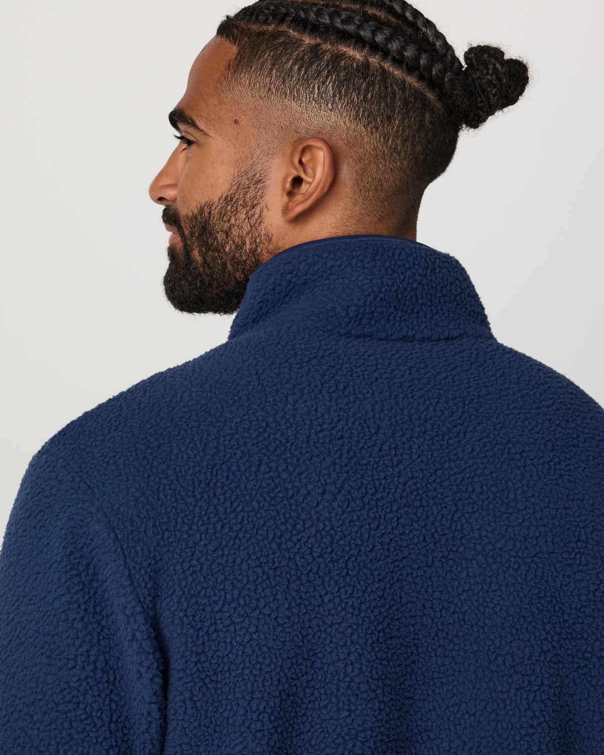 Alpine Fleece Full Zip Men's Blue Coast Mock Neck Jacket - Vuori