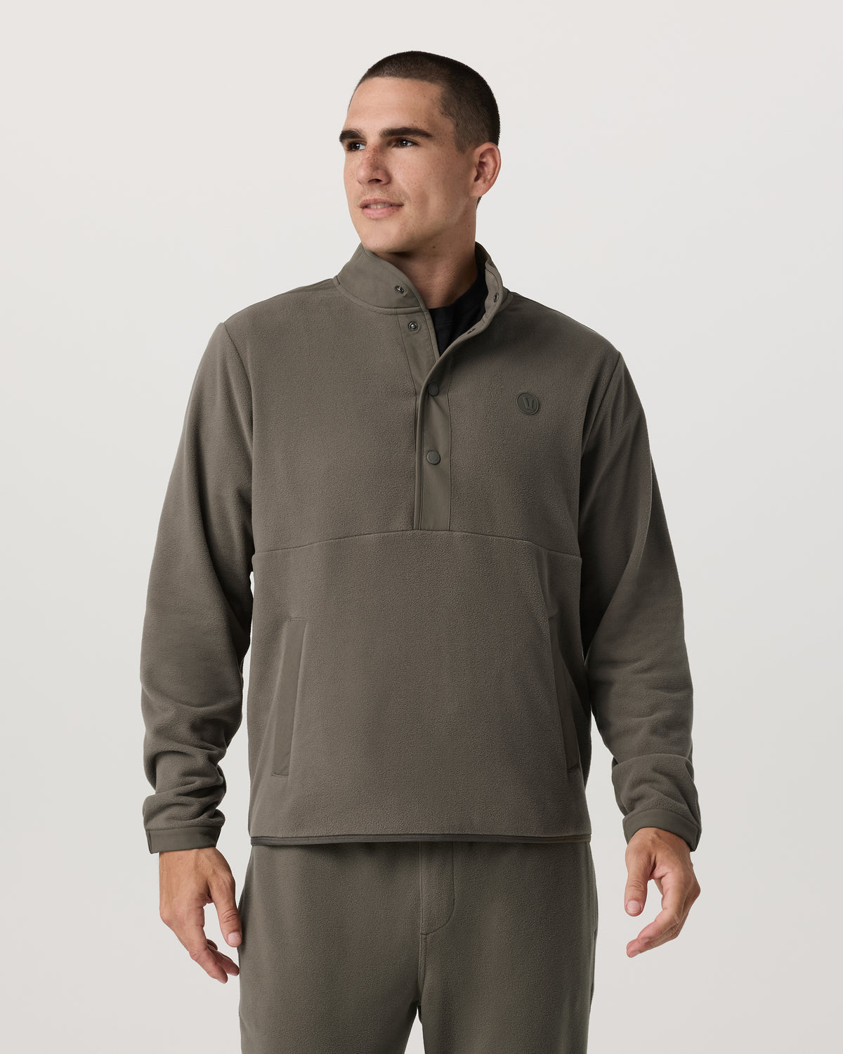Aspen 1/2 Snap Men's Fleece Mock-Neck Pullover in Root - Vuori
