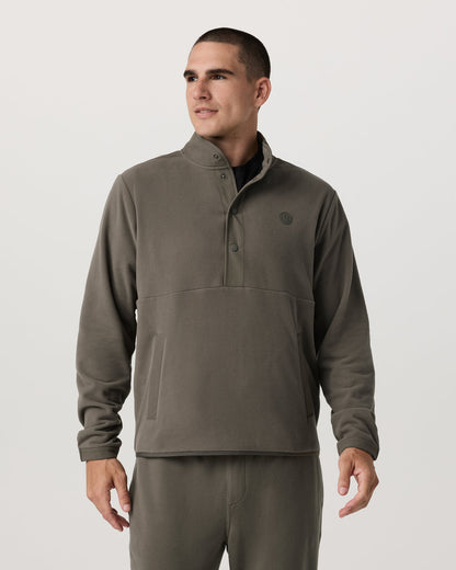 Aspen 1/2 Snap Men's Fleece Mock-Neck Pullover in Root - Vuori