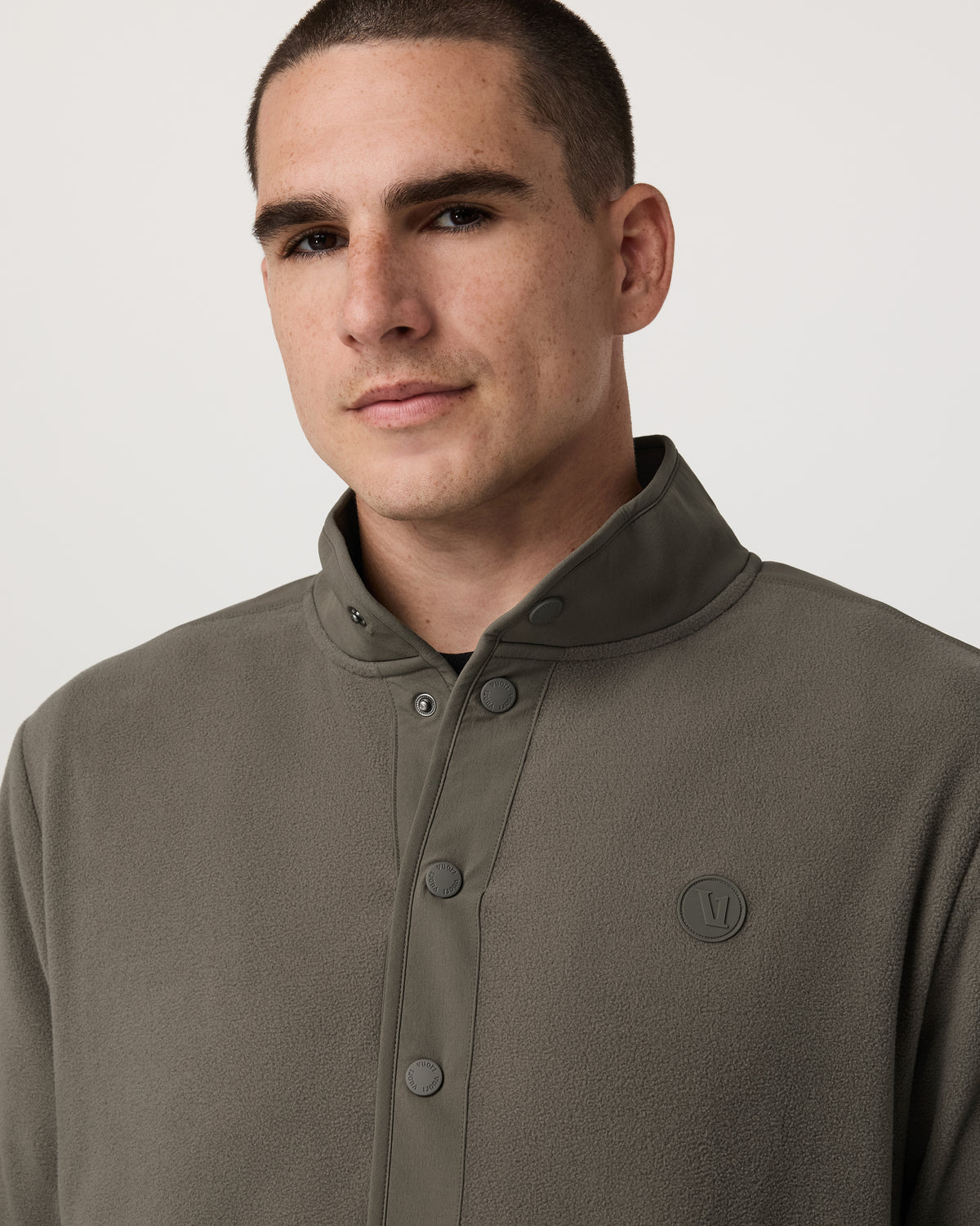 Aspen 1/2 Snap Men's Fleece Mock-Neck Pullover in Root - Vuori