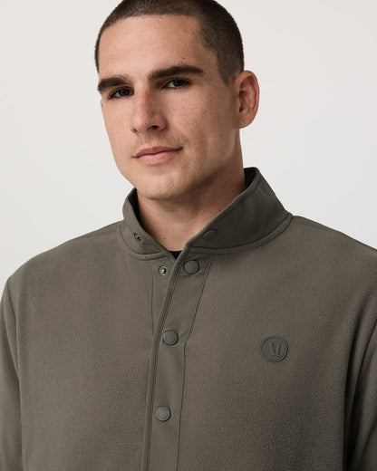 Aspen 1/2 Snap Men's Fleece Mock-Neck Pullover in Root - Vuori