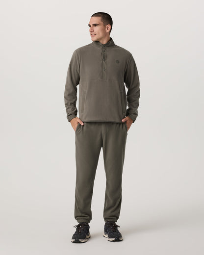 Aspen 1/2 Snap Men's Fleece Mock-Neck Pullover in Root - Vuori