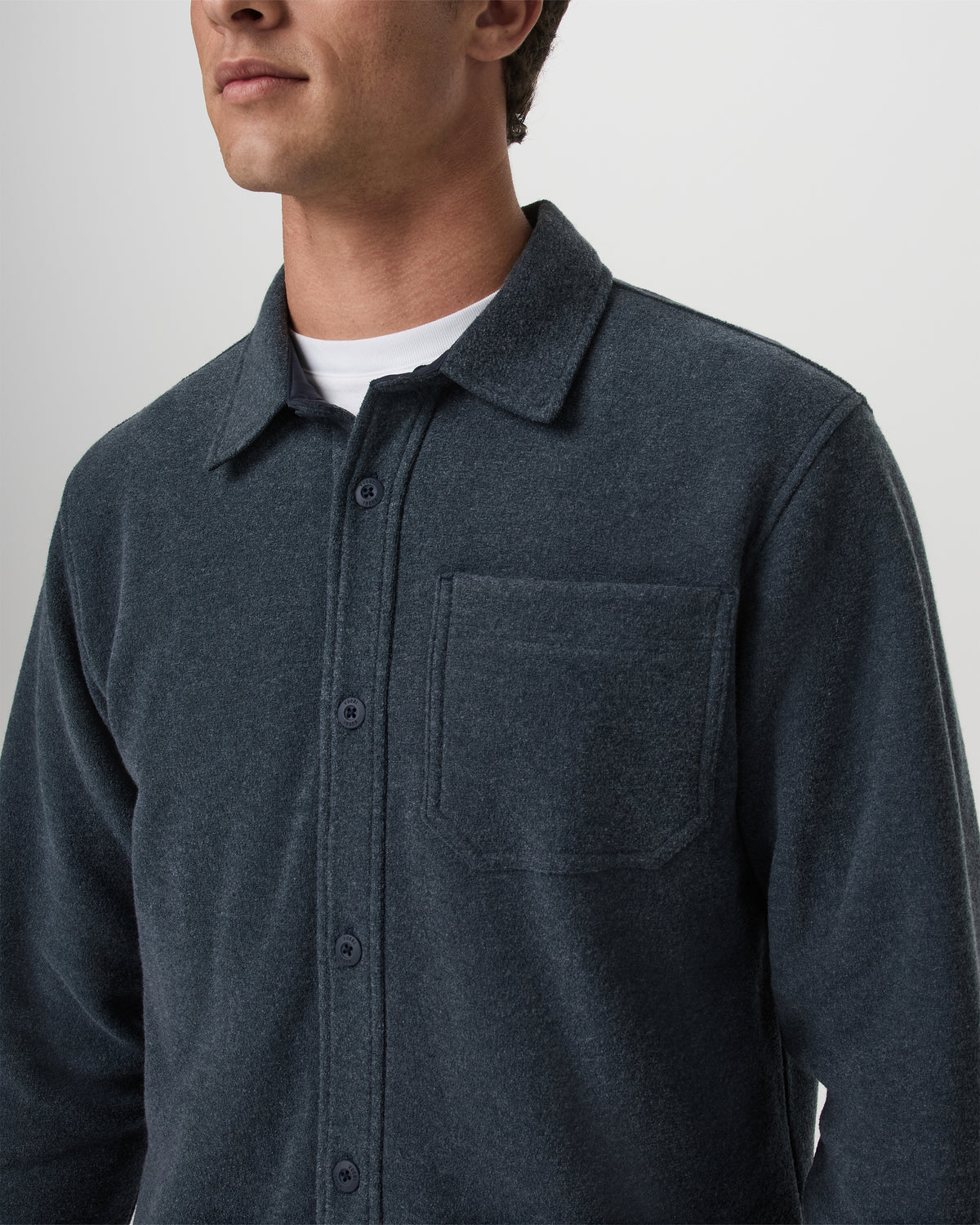 Beach Fleece Shirt Jacket Men's Ink Heather Jacket - Vuori