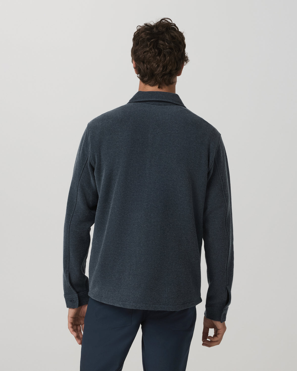 Beach Fleece Shirt Jacket Men's Ink Heather Jacket - Vuori
