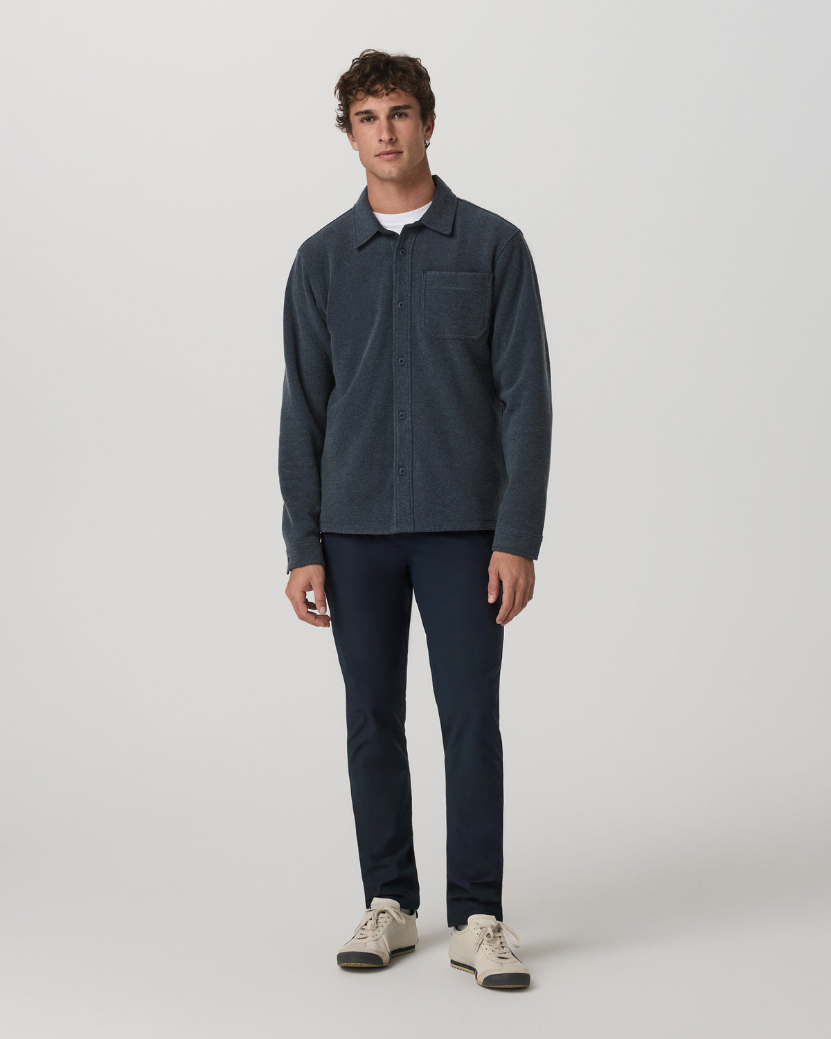Beach Fleece Shirt Jacket Men's Ink Heather Jacket - Vuori
