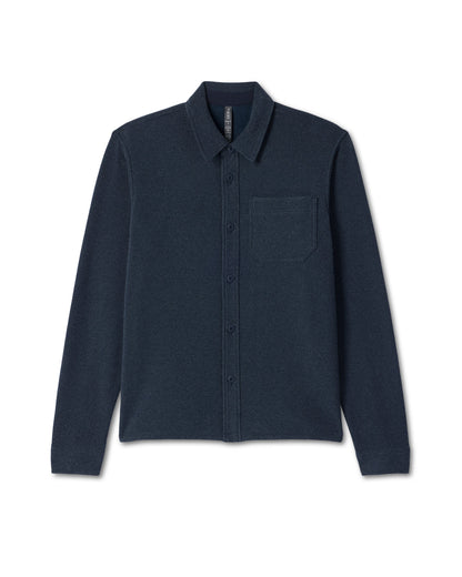 Beach Fleece Shirt Jacket Men's Ink Heather Jacket - Vuori