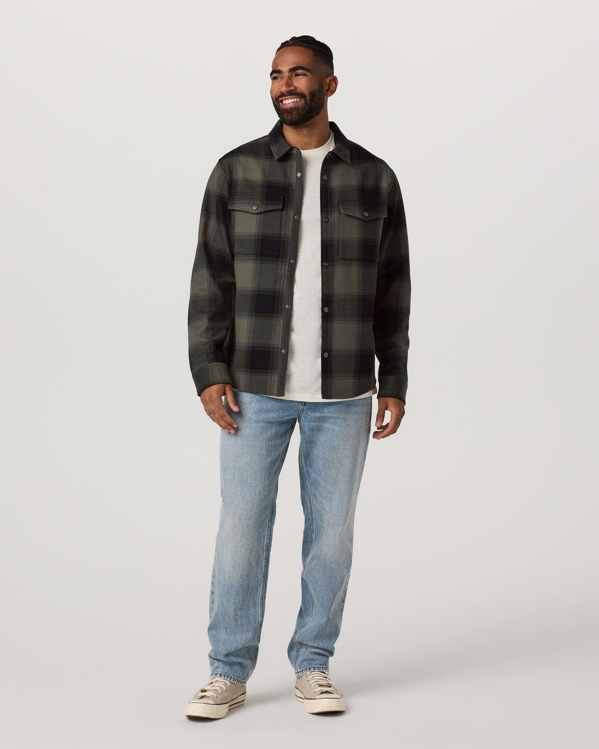 Range Shirt Jacket 2.0 Men's Oregano Plaid Jacket - Vuori