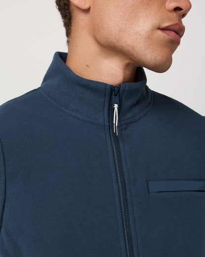 Aspen Vest Men's Ocean Blue Zip-Up Fleece Vest - Vuori
