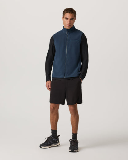 Aspen Vest Men's Ocean Blue Zip-Up Fleece Vest - Vuori