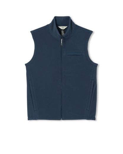 Aspen Vest Men's Ocean Blue Zip-Up Fleece Vest - Vuori