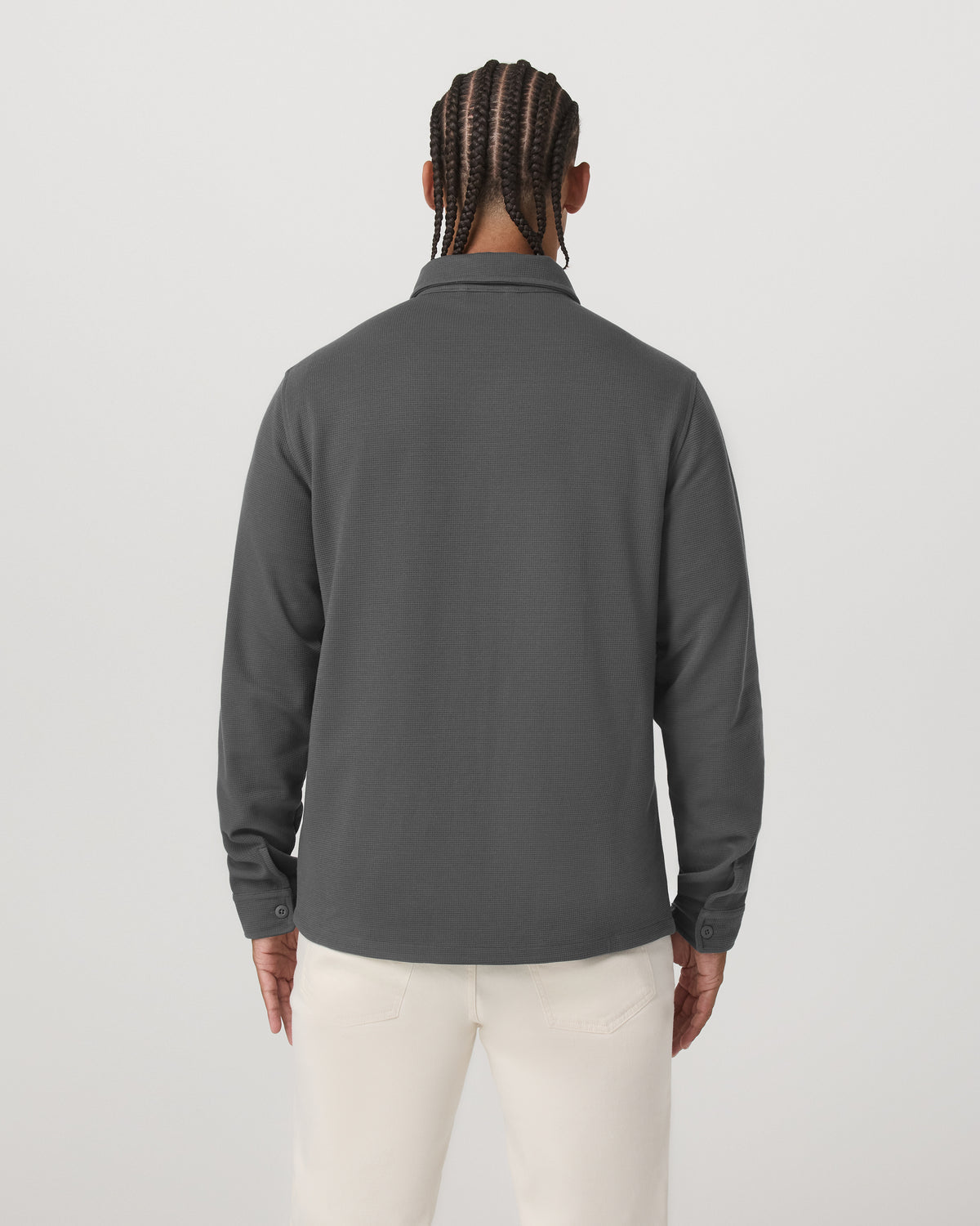 Waffle Shirt Jacket Men's Versatile Dark Pewter Jacket - Vuori