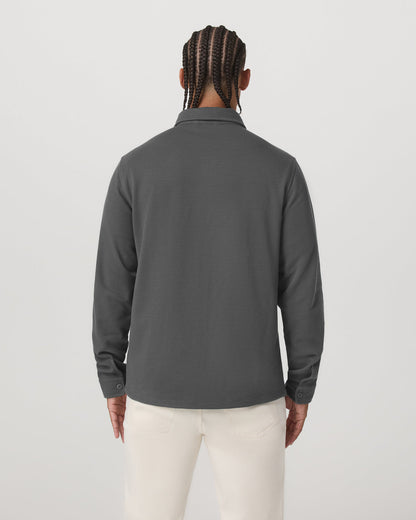 Waffle Shirt Jacket Men's Versatile Dark Pewter Jacket - Vuori