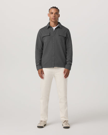 Waffle Shirt Jacket Men's Versatile Dark Pewter Jacket - Vuori