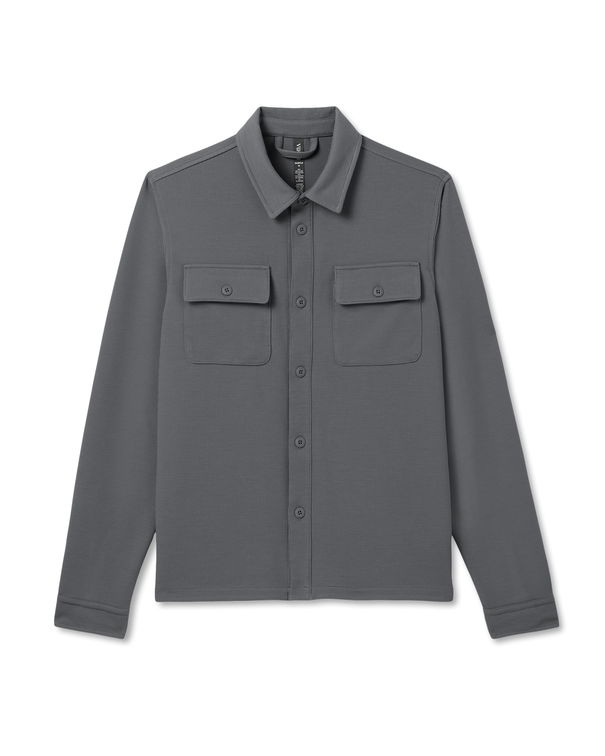 Waffle Shirt Jacket Men's Versatile Dark Pewter Jacket - Vuori