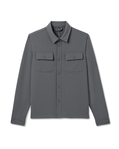 Waffle Shirt Jacket Men's Versatile Dark Pewter Jacket - Vuori