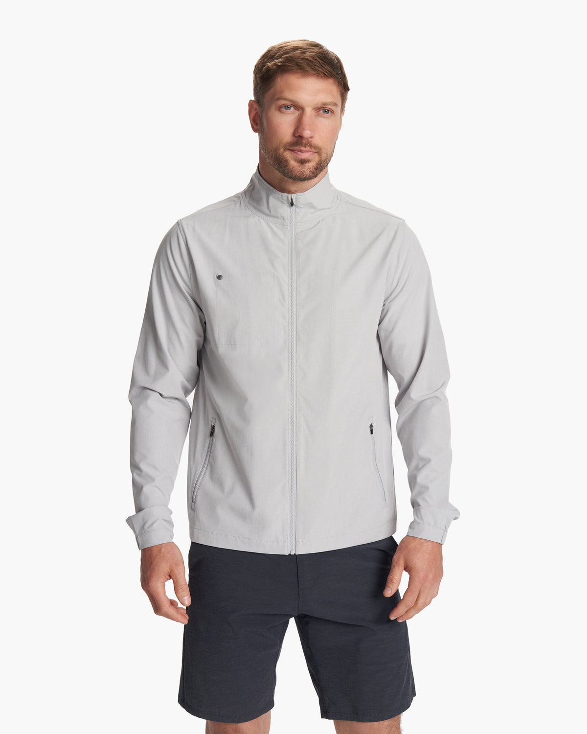 Venture Track Jacket Platinum Linen Texture - Vuori