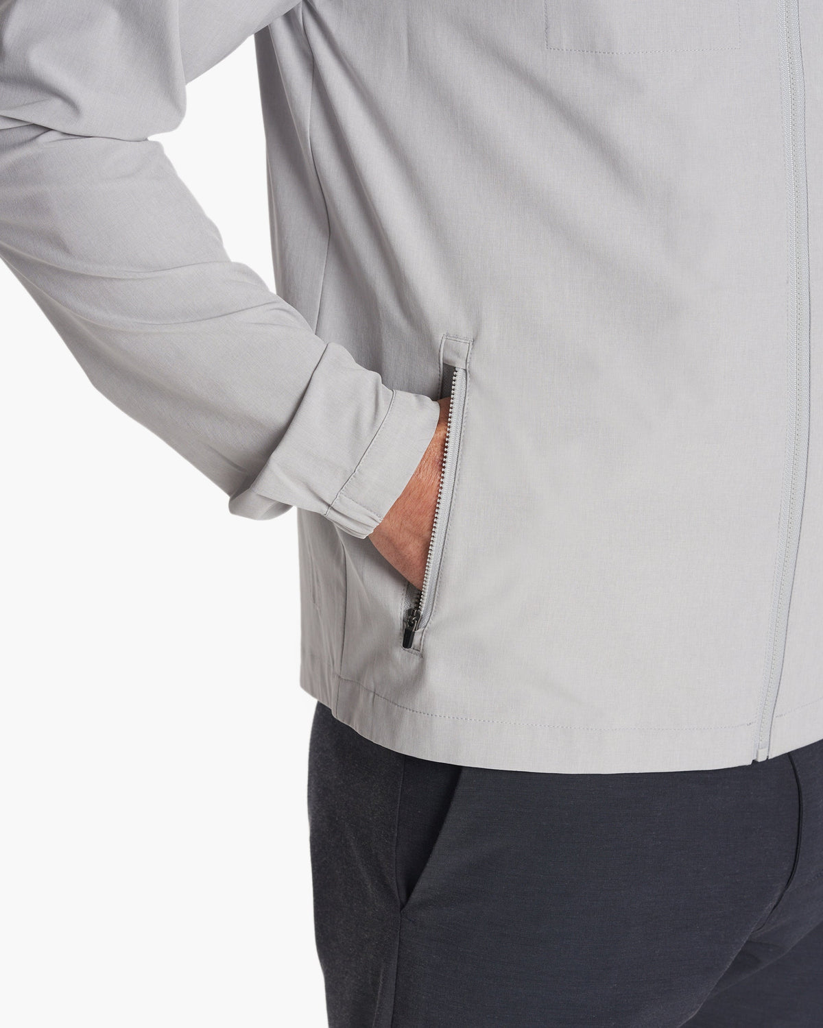 Venture Track Jacket Platinum Linen Texture - Vuori