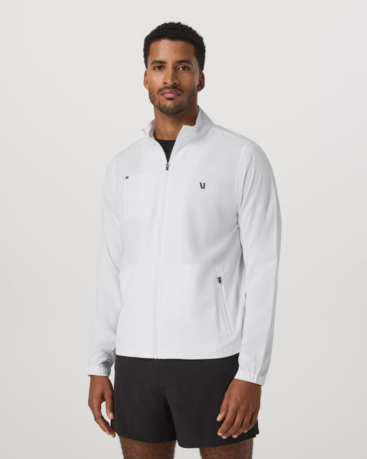 Venture Track Jacket Men's White Logo Graphic Jacket - Vuori