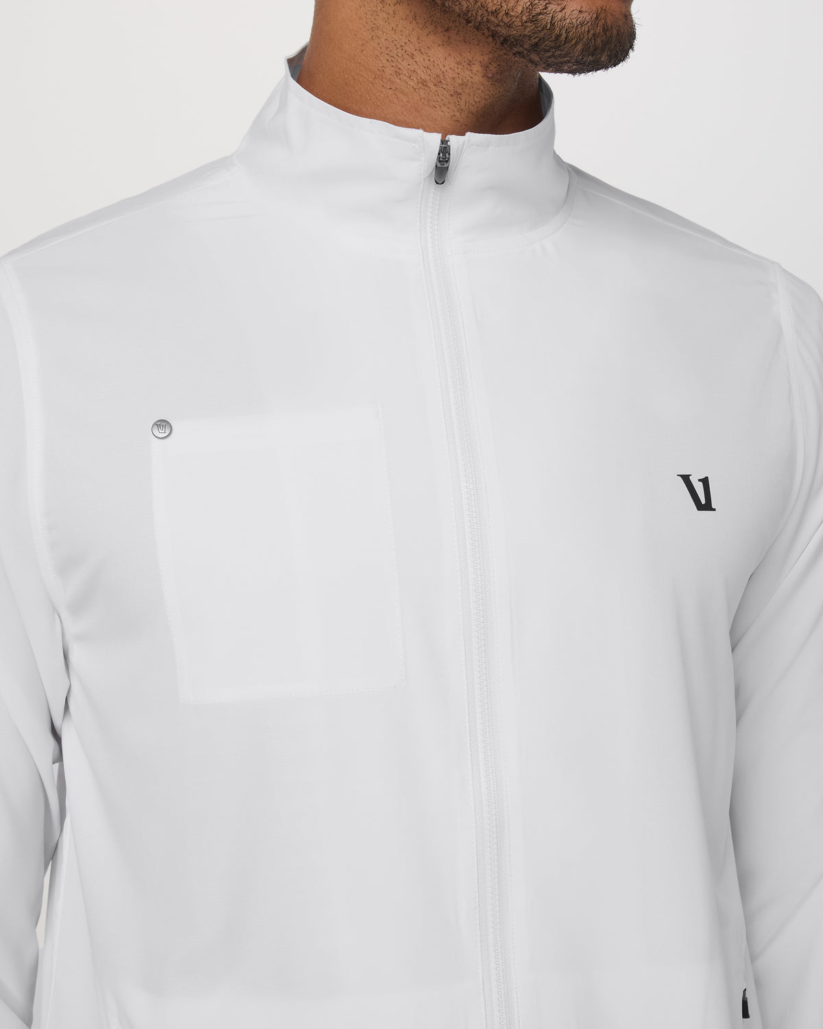 Venture Track Jacket Men's White Logo Graphic Jacket - Vuori