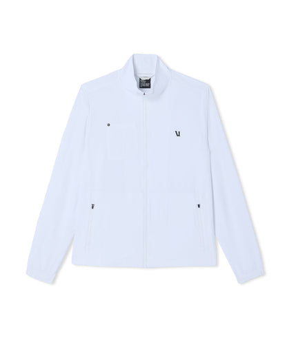 Venture Track Jacket Men's White Logo Graphic Jacket - Vuori