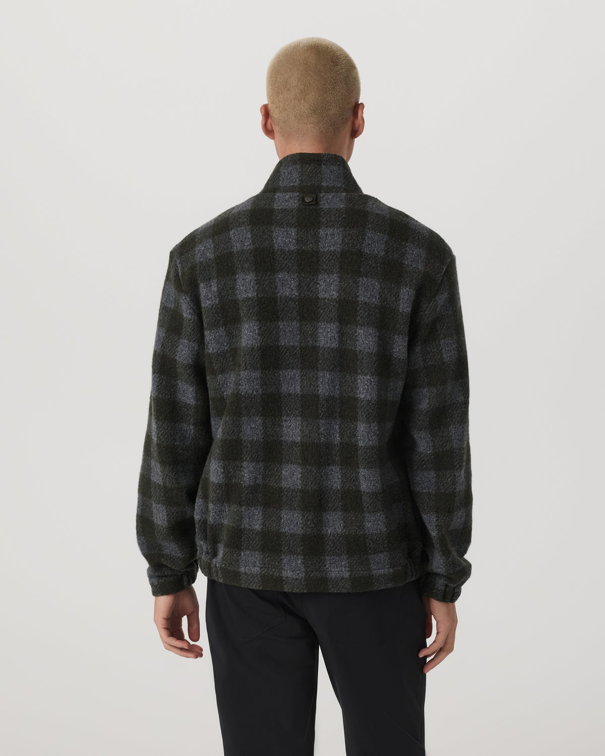 Ridge Fleece Jacket Men's Olive Plaid Zip-Up - Vuori