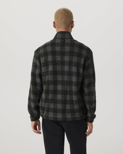 Ridge Fleece Jacket Men's Olive Plaid Zip-Up - Vuori