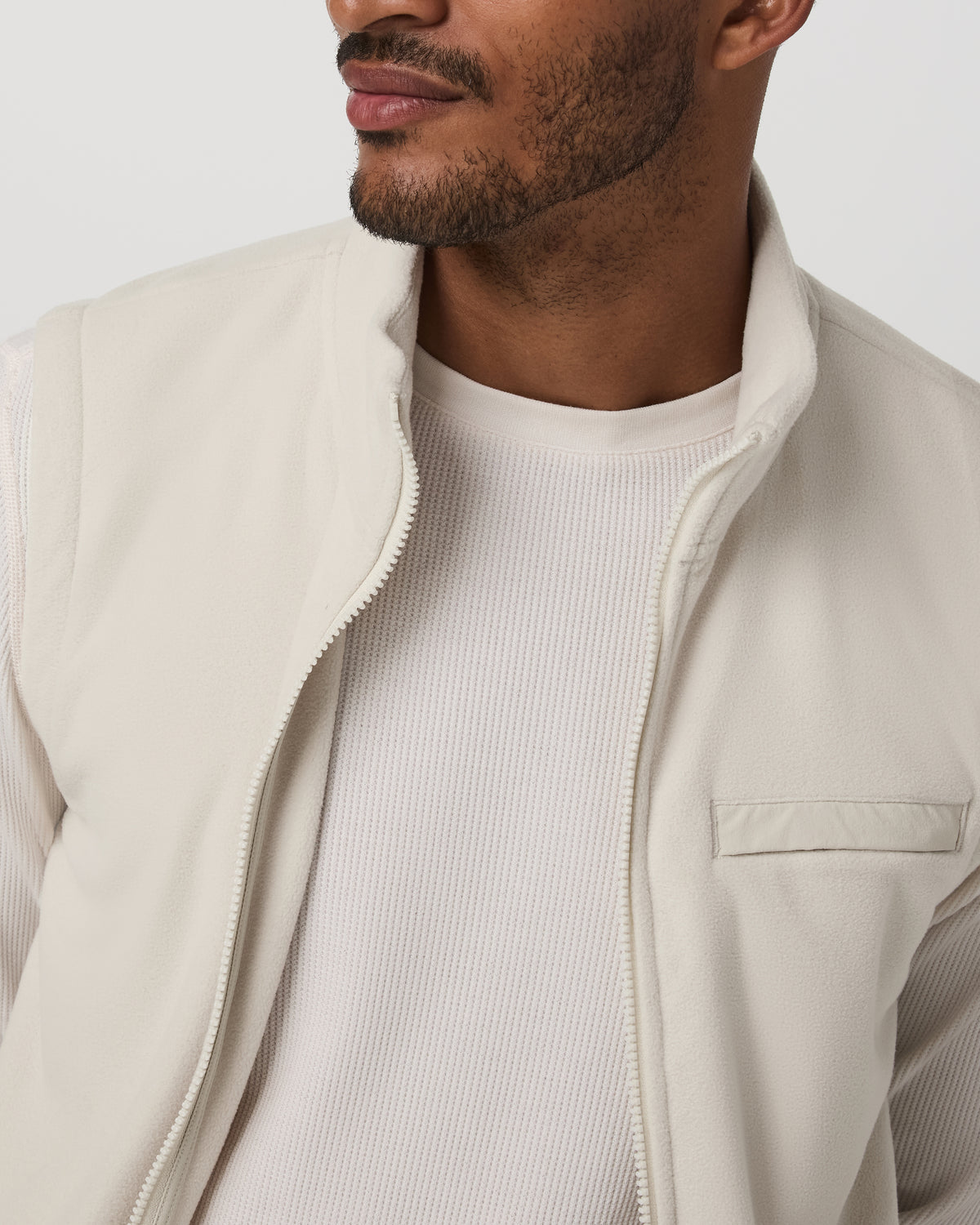 Aspen Vest Men's Mushroom Zip-Up Fleece Vest - Vuori