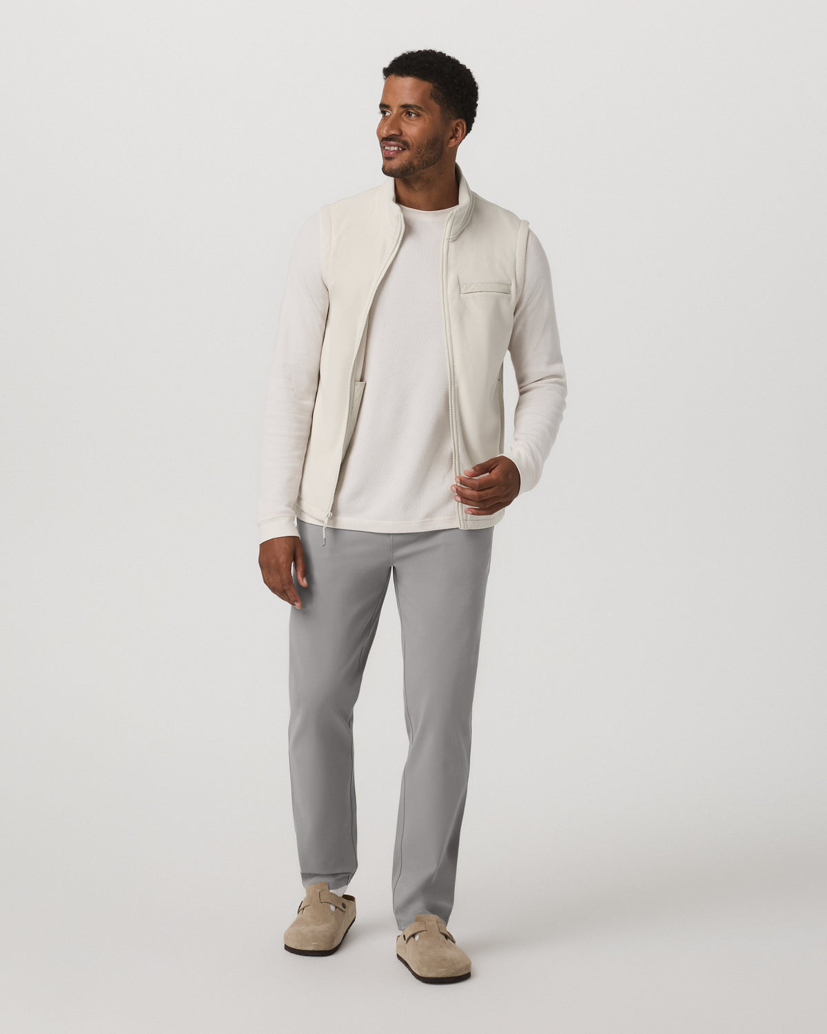 Aspen Vest Men's Mushroom Zip-Up Fleece Vest - Vuori