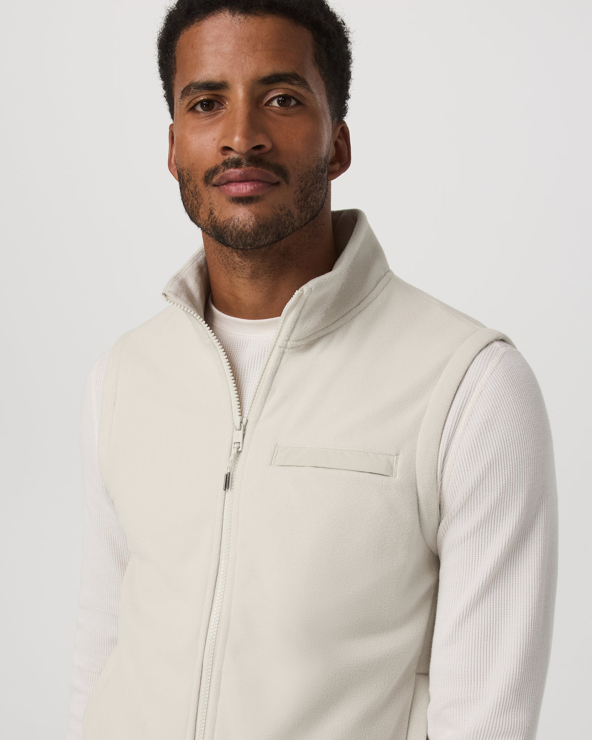 Aspen Vest Men's Mushroom Zip-Up Fleece Vest - Vuori