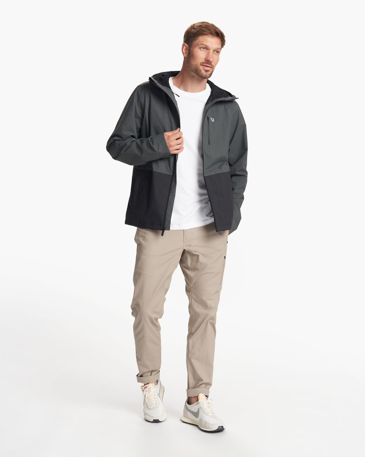 Oahu Rain Jacket Men's Shale Lightweight Jacket - Vuori