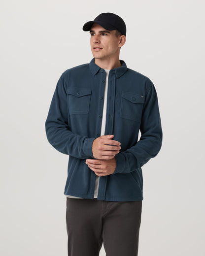 Aspen Shirt Jacket Men's Ocean Blue Fleece Shirt Jacket - Vuori
