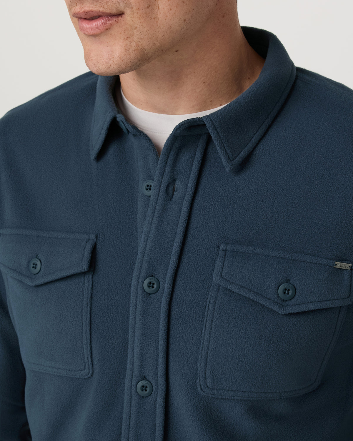 Aspen Shirt Jacket Men's Ocean Blue Fleece Shirt Jacket - Vuori