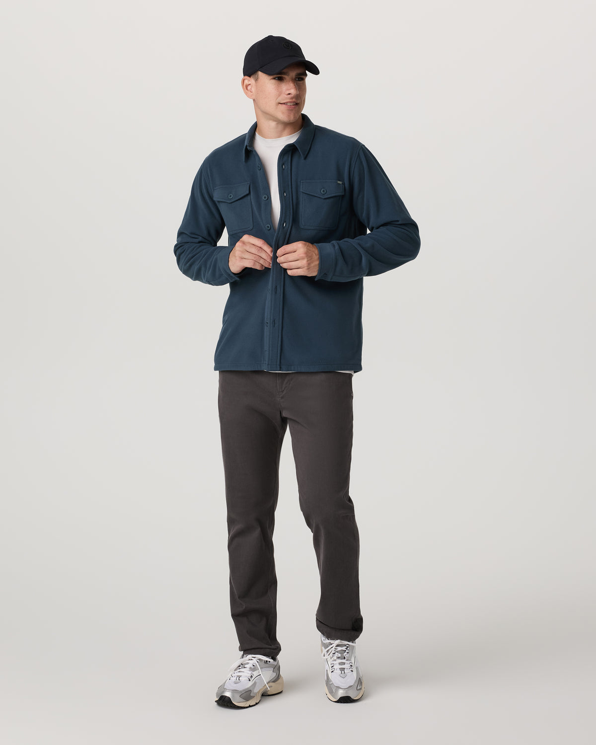 Aspen Shirt Jacket Men's Ocean Blue Fleece Shirt Jacket - Vuori