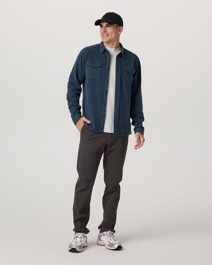 Aspen Shirt Jacket Men's Ocean Blue Fleece Shirt Jacket - Vuori