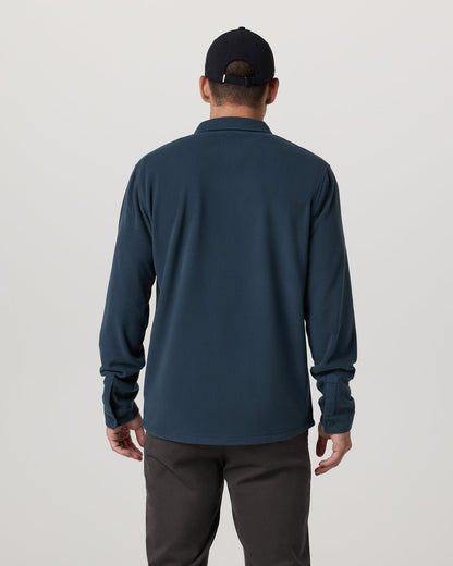 Aspen Shirt Jacket Men's Ocean Blue Fleece Shirt Jacket - Vuori