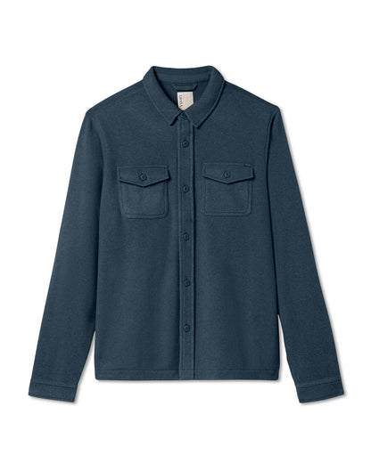Aspen Shirt Jacket Men's Ocean Blue Fleece Shirt Jacket - Vuori