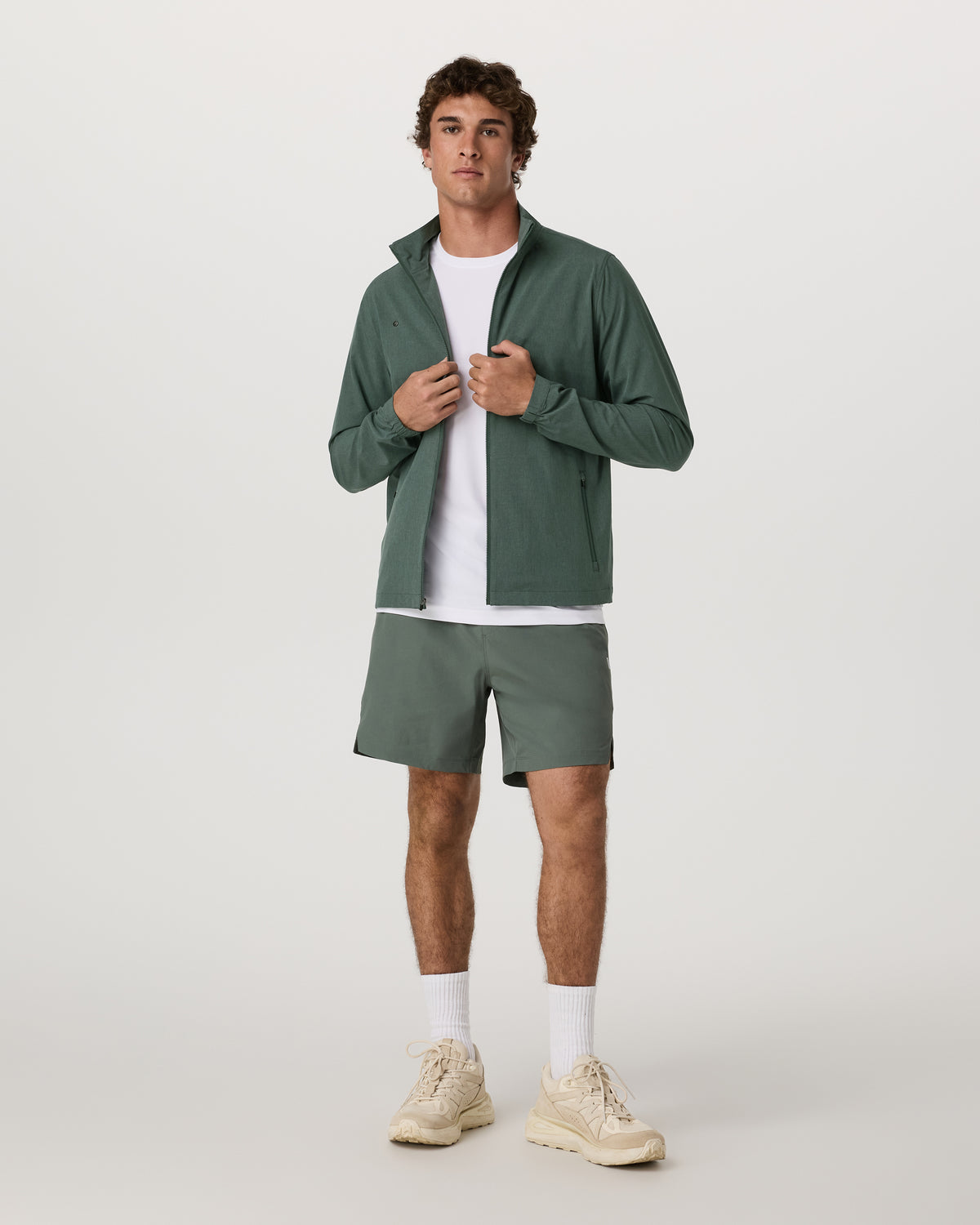 Venture Track Jacket Men's Agate Green Workout Jacket - Vuori