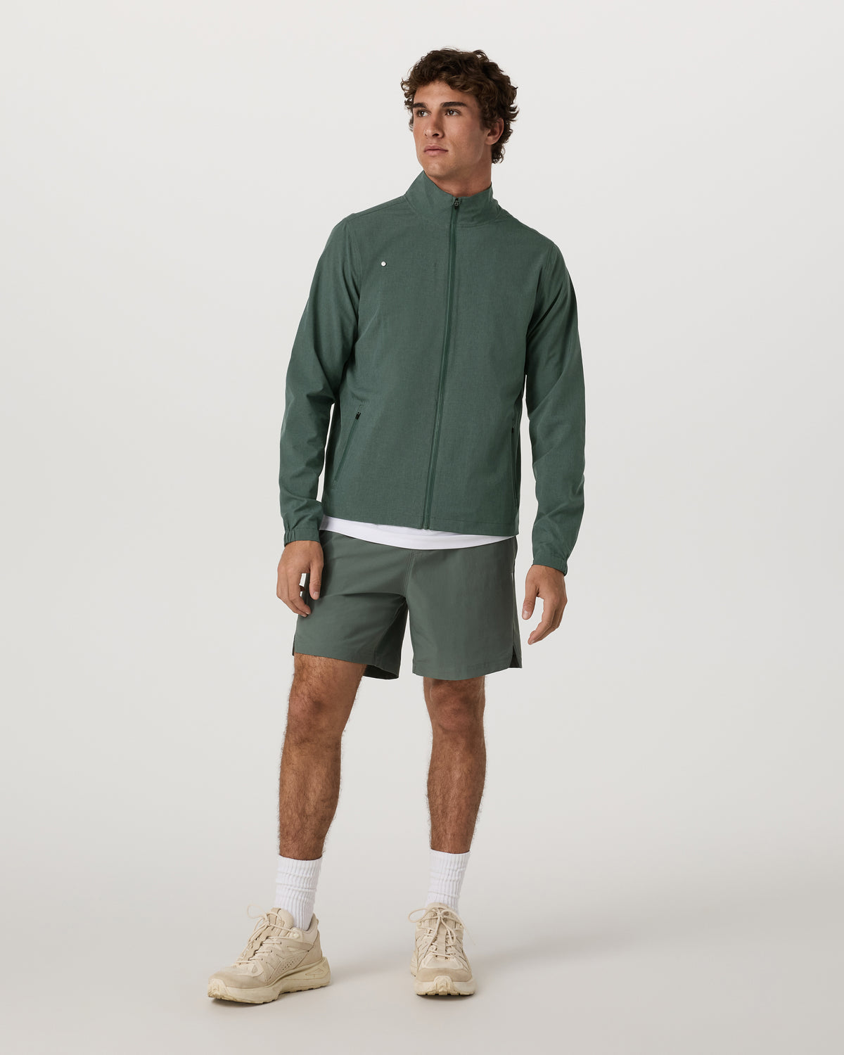 Venture Track Jacket Men's Agate Green Workout Jacket - Vuori