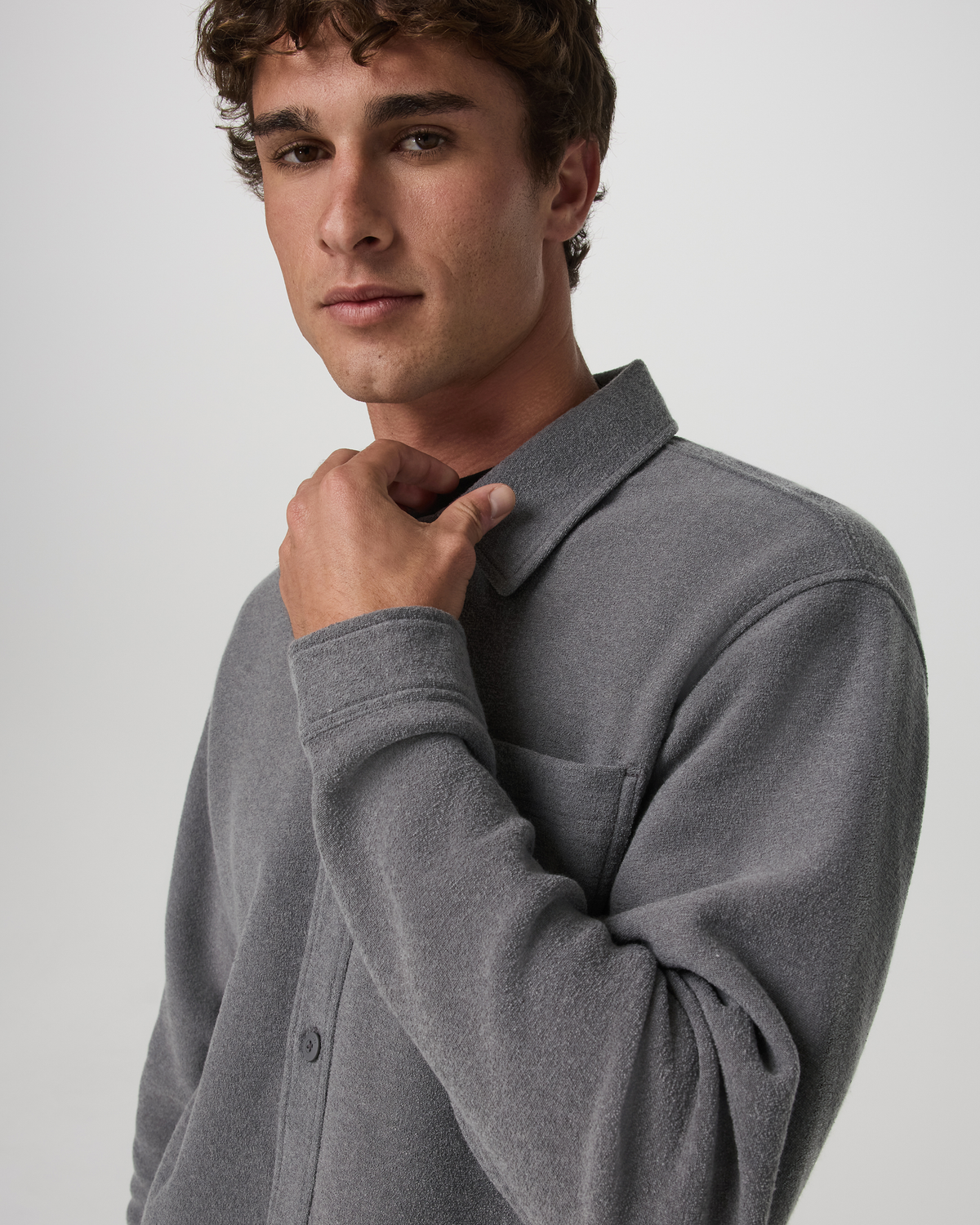 Beach Fleece Shirt Jacket Men's Pinecone Heather Jacket - Vuori
