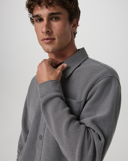 Beach Fleece Shirt Jacket Men's Pinecone Heather Jacket - Vuori