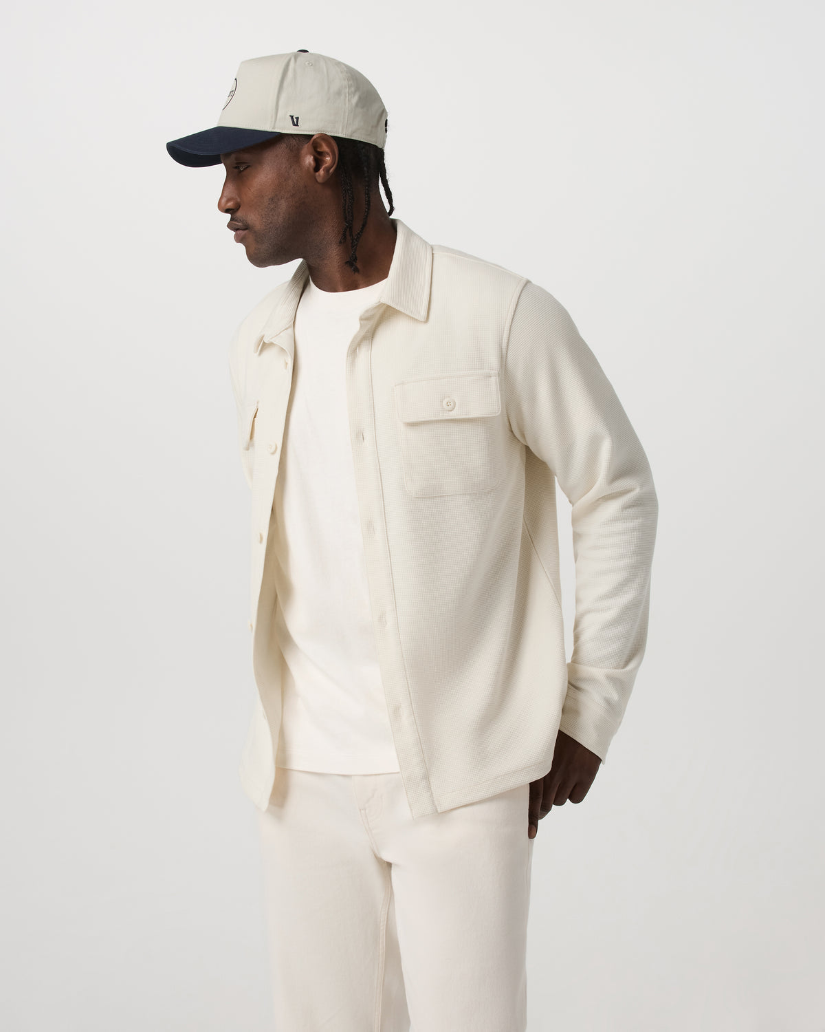 Waffle Shirt Jacket Versatile Men's Natural Shirt Jacket - Vuori