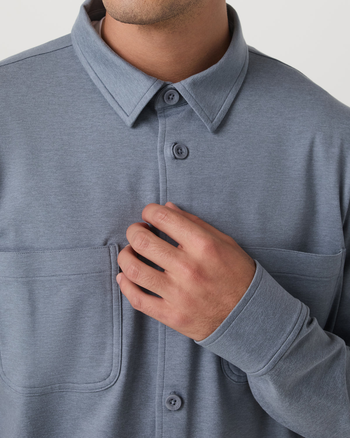 Coronado Shirt Jacket Men's Slate Blue Heather Jacket - Vuori