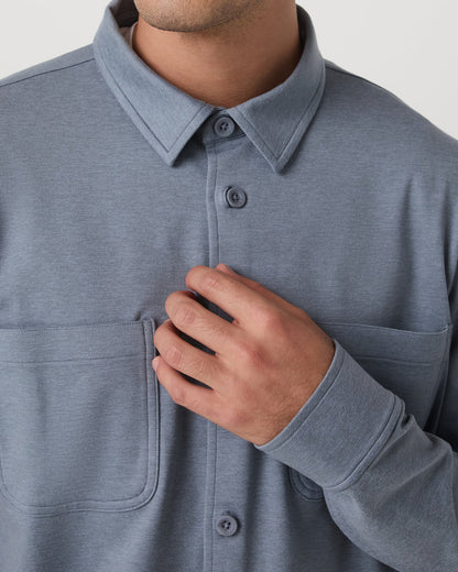 Coronado Shirt Jacket Men's Slate Blue Heather Jacket - Vuori
