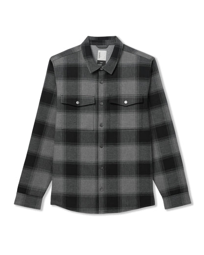 Range Shirt Jacket 2.0 Men's Dark Pewter Plaid Jacket - Vuori
