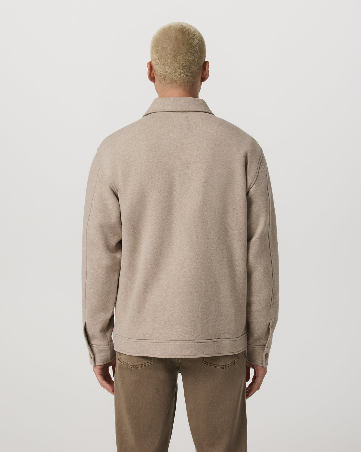 Seaside Shirt Jacket Men's Acorn Heather Fleece Jacket - Vuori