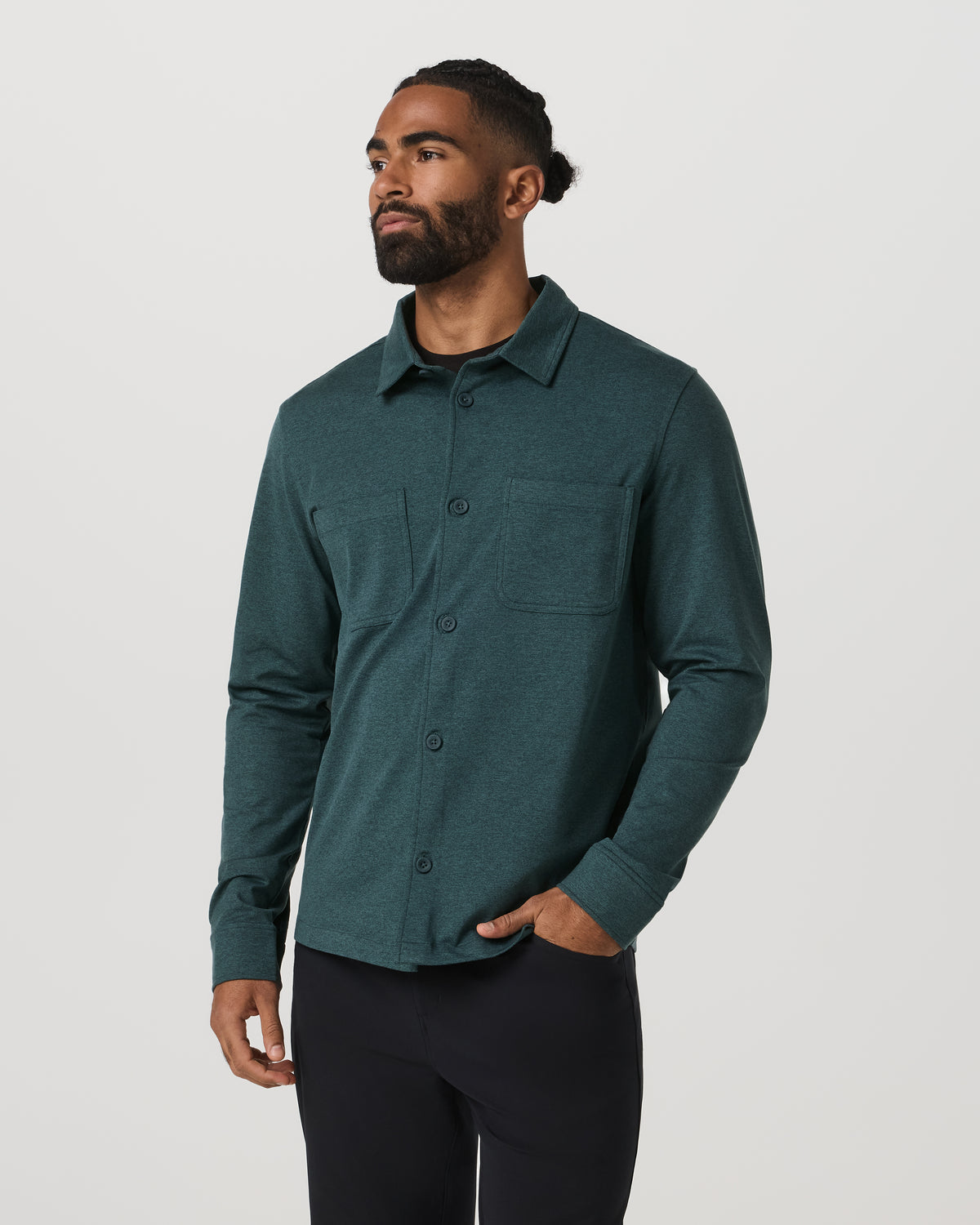 Coronado Shirt Jacket Men's Deep Sea Heather Jacket - Vuori