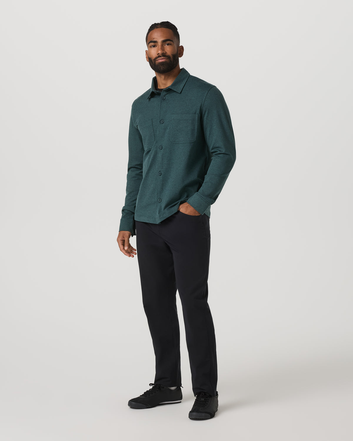 Coronado Shirt Jacket Men's Deep Sea Heather Jacket - Vuori