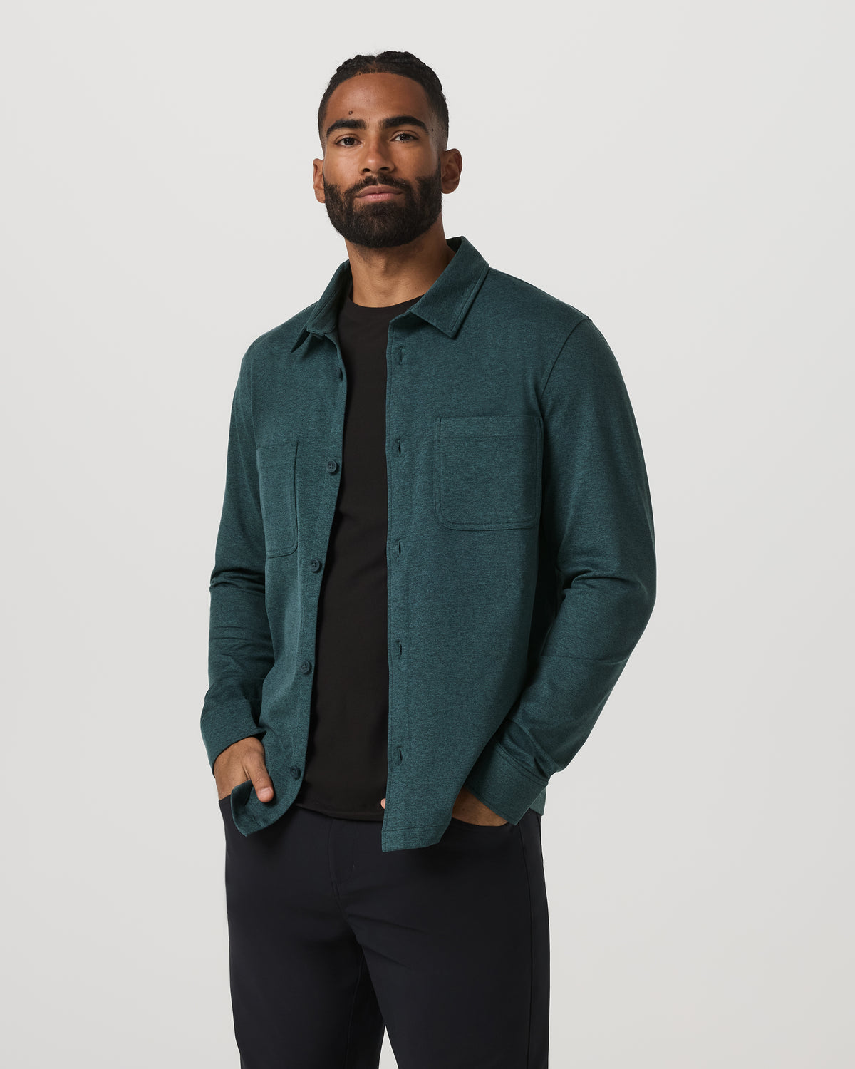 Coronado Shirt Jacket Men's Deep Sea Heather Jacket - Vuori