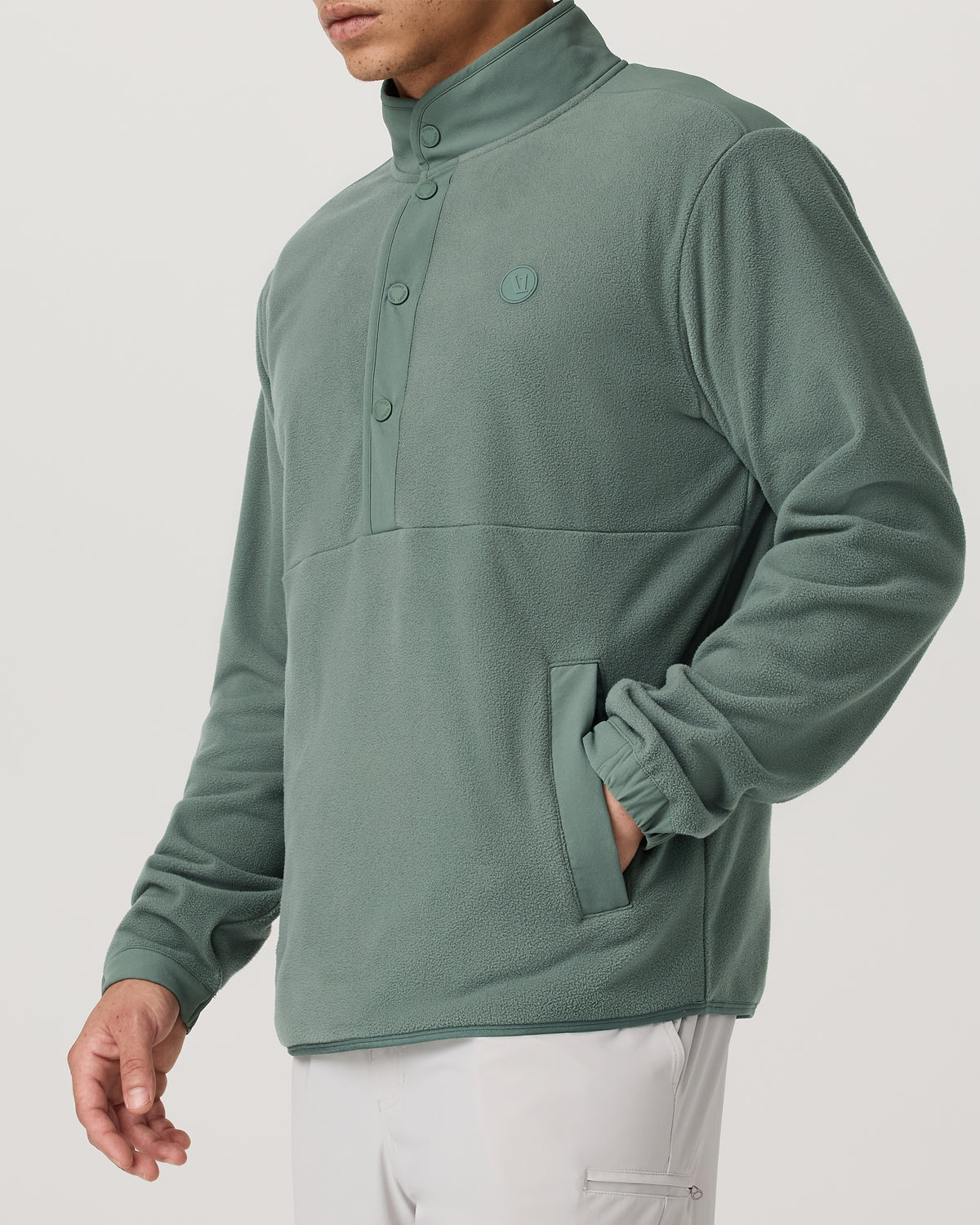Aspen 1/2 Snap Men's Fleece Mock-Neck Pullover: Marsh - Vuori
