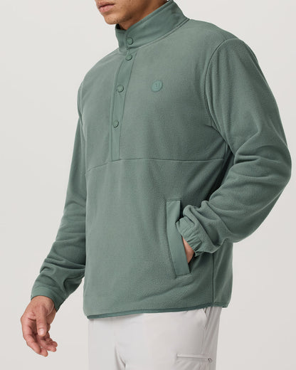 Aspen 1/2 Snap Men's Fleece Mock-Neck Pullover: Marsh - Vuori